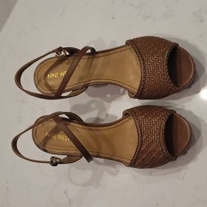 Nine West Brown Heeled Sandal, size 8.5
